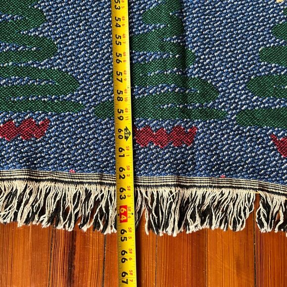 Vintage Christmas Tree Throw Afghan Tapestry Wall Hanging Holiday 65 In X 48 In - Picture 3 of 5